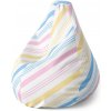 Sablio Sedací vak Pear Trojfarebné pruhy - 70 x 95 x 15 cm