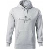EKG krivka jazvečík - Mikina pánska Cape s kapucňou - XL ( Svetlosivý melír )