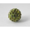 Shamballa korálka - POLOVIČNÁ DIERKA - 12 mm - zelená - 1 ks