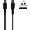 FIXED Cable USB-C/USB-C a podporou PD 2 m USB 2.0 60 W Liquid silicone čierny FIXDLS-CC2-BK