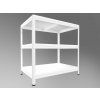 Kovový regál do technickej miestnosti Biedrax 50 x 60 x 90 cm, biely - 3 police biele lamino 12mm