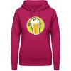 AWDis Hoodie Mikina - Dizajn - Smrtka v pivnom pohári - Zvodná ružová - S - Dámske