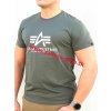 Alpha Industries Basic T Shirt Reflective Print tričko pánske dark olive Veľkosť: L, Farba: zelená