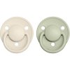BIBS De Lux Natural Rubber Size 2: 6+ months cumlík Ivory / Sage 2 ks