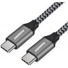 PremiumCord ku31ct15 USB 3.2 Gen 1 USB-C male - USB-C male, bavlněný oplet, 1,5m