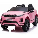 Beneo elektrické autíčko Range Rover Evoque Jednomiestne Kožené sedadlá MP3 Prehrávač s prípojkou USB/SD Pohon 4x4 Batéria 12V10AH EVA kolesá Odpružené nápravy Kľúčové trojpolohové ružová