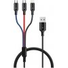 Connect IT Wirez Dátový kábel 3v1, USB-C & Micro USB & Lightning, 1.2m - čierna