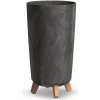 PROSPERPLAST Kvetináč GRACIA TUBUS SLIM BETON EFFECT 23,9 cm antracit