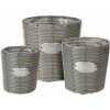 PROGARDEN PROGARDEN Kvetináč prútený sada 3 ks FLOWERS GARDEN 24/20/18 cm šedá KO-430000740 (KO-430000740)