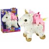 Lean Toys Plyšový jednorožec s uspávankou - biely