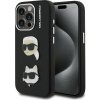 Karl Lagerfeld Grained PU K&CH Heads Zadný Kryt pre iPhone 15 Pro Max Black