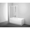 Ravak VS5 vaňová zástena 113cm, päťdielne sklápacie dvere, Biela, výplň vzor Rain 794E010041