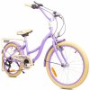 Sun Baby Dievčenský bicykel Detský bicykel od 6 rokov 20 palcový detský bicykel so 6-rýchlostným srdcovým bicyklom Shimano Flower Bike Levanduľová