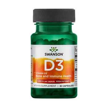 Swanson High Potency Vitamin D3 30 kapsule 1000 IU