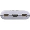 Prepínač ATEN 2-port HDMI KVM USB2.0 mini, audio, 1.2m káble, DO (CS-692)