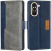 Peňaženkové kožené puzdro CONTRAST na Huawei Nova 10 – Modrá a šedá