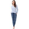 Dámske pyžamo Luna 334 long/r 3XL Růžová 3xl