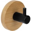 Walteco Bambusový vešiak, 1 háčik, okrúhly, čierny, FSC® , 8749