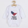 Body s potlačou New Baby Fandím s ocinom biele darčekové balenie