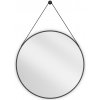Okrúhle kúpeľňové zrkadlo Mexen String 70 cm, čierny rám - 9854-070-070-000-70