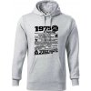 1975 v kocke - Mikina pánska Cape s kapucňou - 3XL ( Svetlosivý melír )