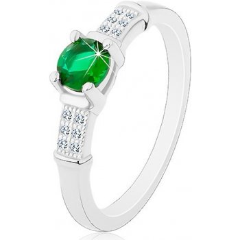 Šperky eshop Zásnubný prsteň striebro 925 zirkónové ramená okrúhly zelený  zirkón J15.07 od 26,2 € - Heureka.sk