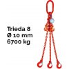 Reťazový záves, oko-3 hák, skracovač, Nosnosť 6 700/4 750 kg, G8-10, Certifikát 6700 / 4750 kg 3 m Červená