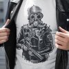 Tričko s potlačou STEAMPUNK SOLDIER Pánsky Biela 5XL