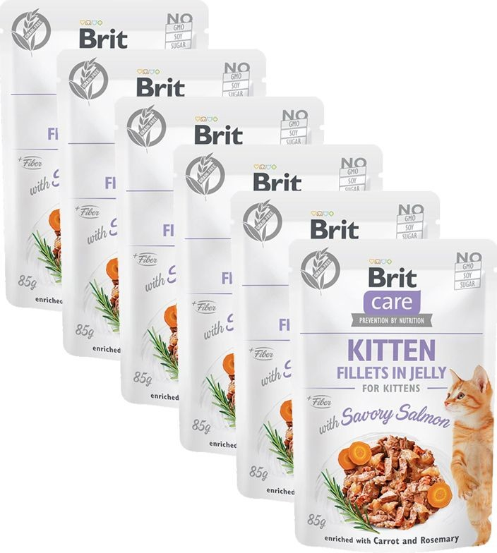 Brit Care Cat Kitten Fillets in Jelly with Savory Salmon 6 x 85 g