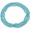 Perlový náhrdelník dlhý, retro modrá azurová 1ks