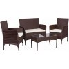 MultiGarden GT-118 Záhradná súprava 2 kreslá, lavica + stolík, tvrdené sklo, hnedá