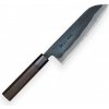 KIYA nôž kamagata Santoku Suminagashi Kurouchi Damascus 11 layers 170 mm