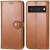 PROTEMIO 36722 LEATHER BUCKLE Peňaženkový obal Google Pixel 6 Pro hnedý