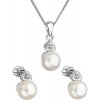 Evolution Group Sada šperků se zirkony a perlami Pavona 29001.1 bílá (náušnice, řetízek, přívěsek)