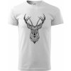 Jeleň kresba - Klasické pánske tričko vyššej gramáže - 4XL ( Biela )