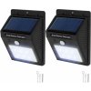 tectake 401735 2 vonkajšie nástenné svietidlá led integrovaný solárny panel a detektor pohybu - čierna