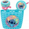 SADA STITCH KOŠÍK + ZVONČEK NA RIADIDLÁ PRE DETI NA KOLOBEŽKU