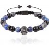 Sam's Artisans Korálkový náramok Beaded Skull BLK INRM204 +Darčeková krabička zdarma