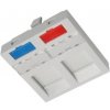 Modul French style Solarix 45x45mm pro 2 keystony přímý bílý