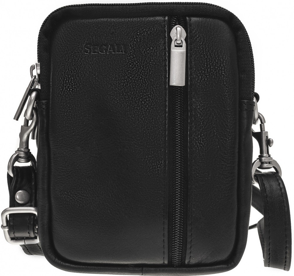 Segali pánska kožená crossbody taška 6032 Black