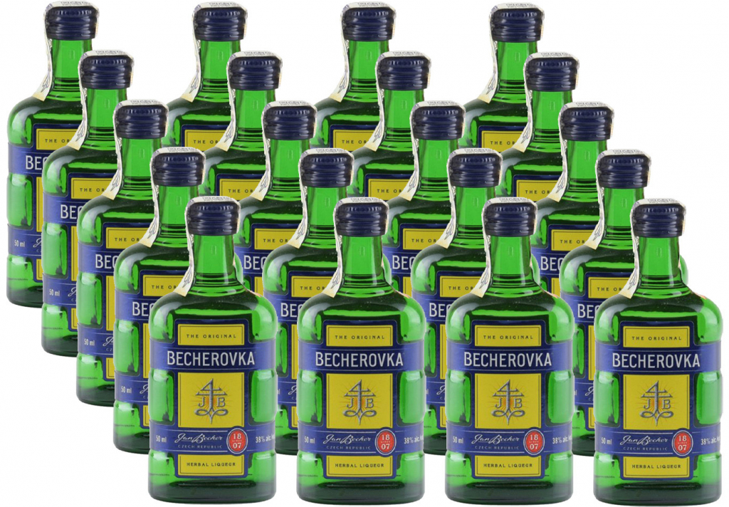 Jan Becher Becherovka Original 38% 0,05 l (čistá fľaša)