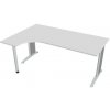 Hobis Pracovný stôl Flex, ergo, pravý, 180x75,5x120 (40x80) cm, biela/kov
