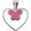 Nerezový prívesok Love Butterfly - striebornoružovej farby - SPD.6677