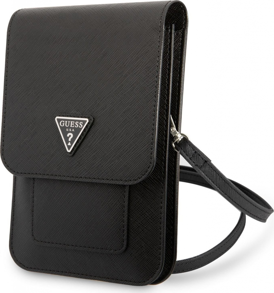 Púzdro Guess PU Saffiano Triangle Logo Phone Bag čierne