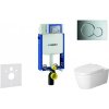 Geberit Kombifix - Modul na závesné WC s tlačidlom Sigma01, lesklý chróm + Duravit ME by Starck - WC a doska, Rimless, SoftClose 110.302.00.5 NM2