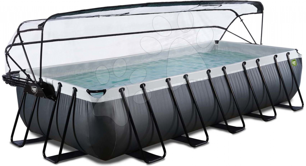 Exit Toys Black Leather pool Bazén s krytom pieskovou filtráciou a tepelným čerpadlom 540x250x100 cm