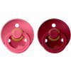 BIBS Colour cumlíky z prírodného kaučuku 2ks - veľkosť 2 (Coral / Ruby)