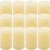 Krémová parafínová sviečka rustikálna 11,5 cm,40h, sada 12ks