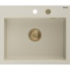 Mexen Oscar, 1-komorový granitový drez 580x490x205 mm, béžová, 6519581000-69-G