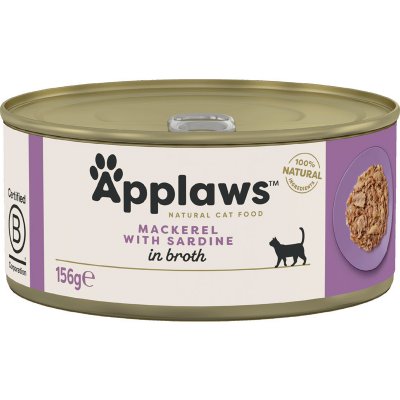 Výhodné balenie Applaws krmivo pre mačky vo vývare 24 x 156 g - makrela so sardinkami